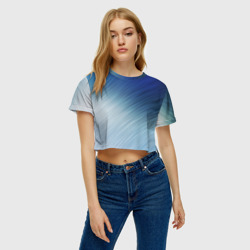 Женская футболка Crop-top 3D Текстура. Оттенки льда - фото 2