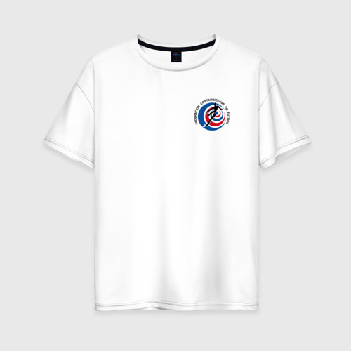 Женская футболка из хлопка оверсайз с принтом Сборная Коста-Рики, вид спереди №1