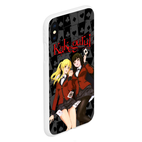 Чехол для iPhone XS Max матовый Kakegurui Безумный азарт, цвет белый - фото 3