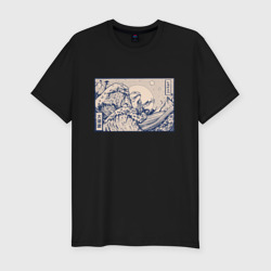 Мужская футболка хлопок Slim Японская лягушка Укиё-э