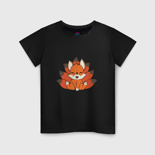 Детская футболка хлопок с принтом Лисичка кицунэ, вид спереди #2