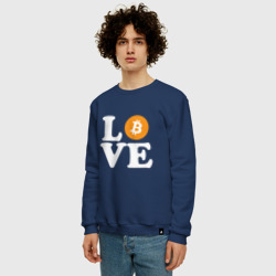 Мужской свитшот хлопок Love bitcoin биткоин биток - фото 2
