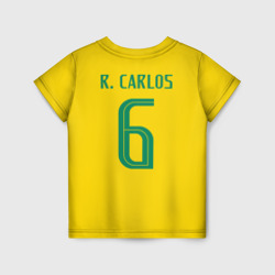 Футболка с принтом Р. Карлос футболка сборной для ребенка, вид сзади №1. Цвет основы: белый