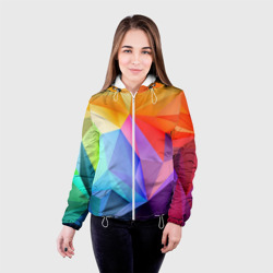Женская куртка 3D Радужная геометрия - фото 2