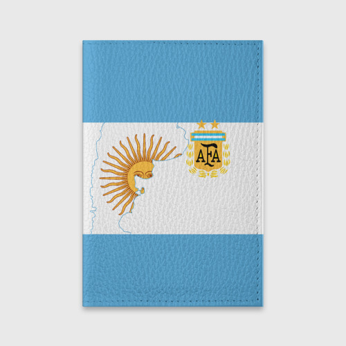 Обложка для паспорта матовая кожа с принтом Сборная Аргентины, вид спереди №1