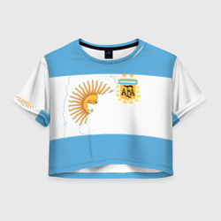 Женская футболка Crop-top 3D Сборная Аргентины