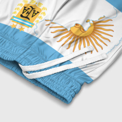 Шорты с принтом Сборная Аргентины для ребенка, вид на модели спереди №4. Цвет основы: белый
