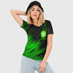 Женская футболка 3D Slim Сборная Бразилии - фото 2