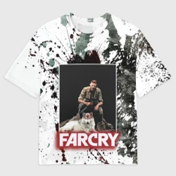 Женская футболка oversize 3D Farcry wolf