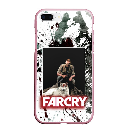 Чехол для iPhone 7Plus/8 Plus матовый Farcry wolf, цвет розовый