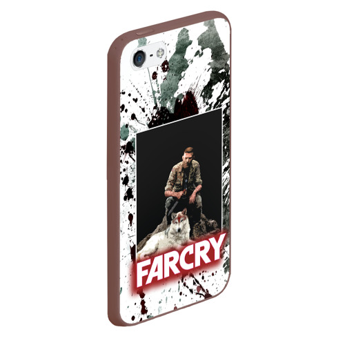 Чехол для iPhone 5/5S матовый Farcry wolf, цвет коричневый - фото 3