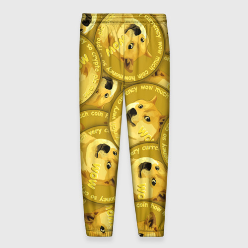 Мужские брюки 3D с принтом DOGECOIN / DOGE / ДОГИКОИН, вид сзади #1