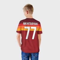 Футболка с принтом Мхитарян футболка Рома для ребенка, вид на модели сзади №2. Цвет основы: белый