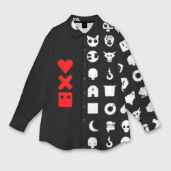 Мужская рубашка oversize 3D Любовь, смерть и роботы