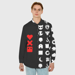 Мужская рубашка oversize 3D Любовь, смерть и роботы - фото 2