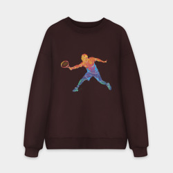 Мужской свитшот oversize без начеса хлопок Tennis player - man
