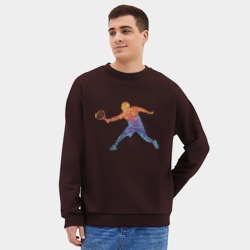 Мужской свитшот oversize без начеса хлопок Tennis player - man - фото 2