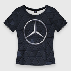 Женская футболка 3D Slim Mercedes Benz 3D Geometry 3Д
