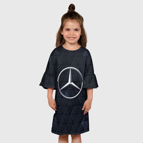 Детское платье 3D с принтом MERCEDES BENZ | 3D Geometry 3Д, вид сбоку #3