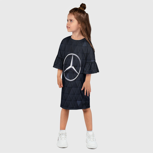Детское платье 3D с принтом MERCEDES BENZ | 3D Geometry 3Д, фото на моделе #1
