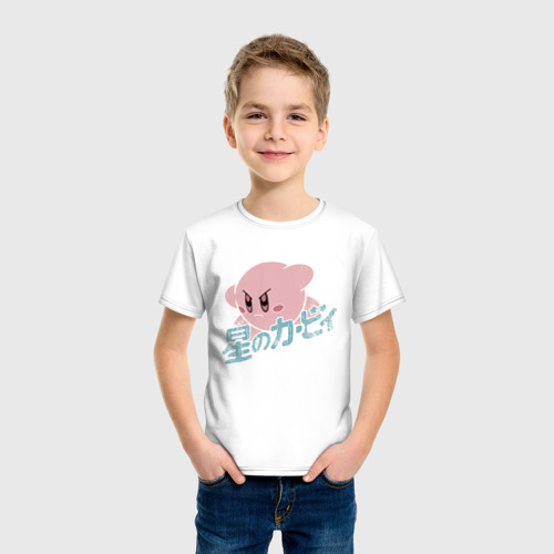 Детская футболка хлопок с принтом Kirby, фото на моделе #1