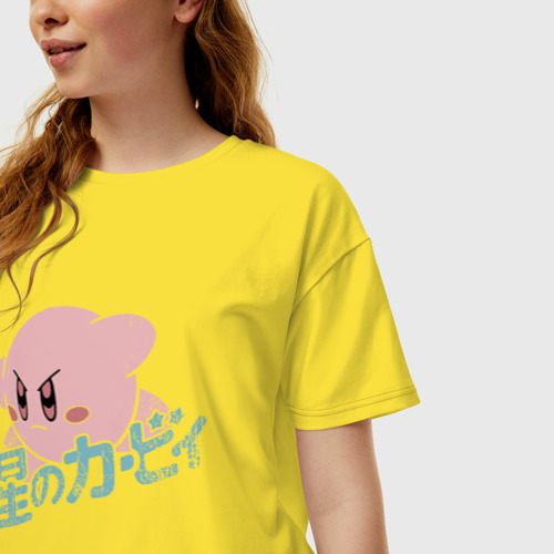 Женская футболка хлопок Oversize Kirby, цвет желтый - фото 3