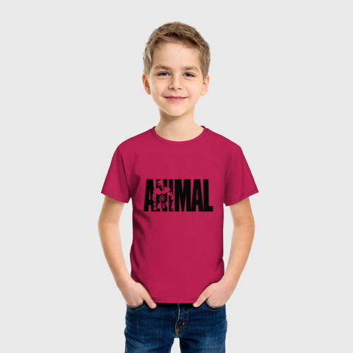 Детская футболка хлопок Animal энимал, цвет маджента - фото 3