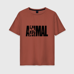 Женская футболка хлопок Oversize Animal энимал
