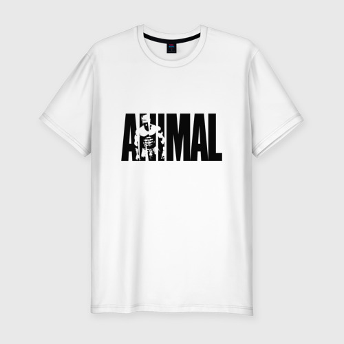 Мужская приталенная футболка из хлопка с принтом Animal энимал, вид спереди №1