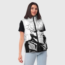 Женский жилет утепленный 3D Магическая битва Годжо - фото 2