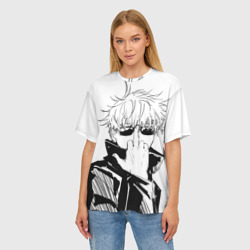 Женская футболка oversize 3D Магическая битва Годжо - фото 2