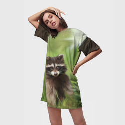Платье-футболка 3D Лесной енот - фото 2