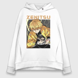 Женское худи Oversize хлопок Зеницу Demon Slayer