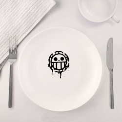 Набор: тарелка + кружка One Piece знак Пиратов Сердца черной краской - фото 2