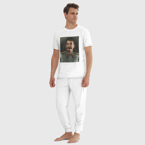 Мужская пижама хлопок с принтом Сталин | Портрет (Z), вид сбоку #3