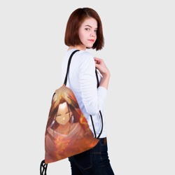 Рюкзак с принтом Asakura Hao для любого человека, вид спереди №4. Цвет основы: белый