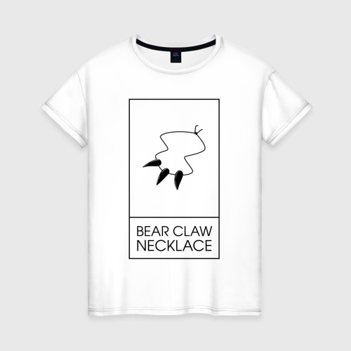 Женская футболка из хлопка с принтом Bear Claw, вид спереди №1