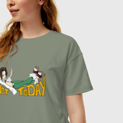 Женская футболка хлопок Oversize Not Today - фото 2