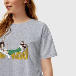 Женская футболка хлопок Oversize Not Today - фото 2