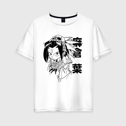 Женская футболка из хлопка оверсайз с принтом Asakura Shaman, вид спереди №1