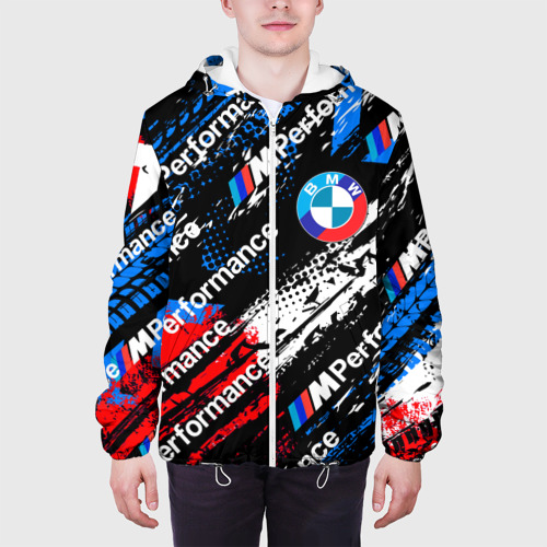 Мужская куртка 3D с принтом BMW M PERFORMANCE / БМВ ГРАНЖ, вид сбоку #3