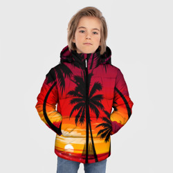Зимняя куртка для мальчиков 3D Гавайский закат - фото 2