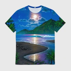 Мужская футболка 3D Гавайский пейзаж