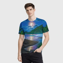 Мужская футболка 3D Гавайский пейзаж - фото 2