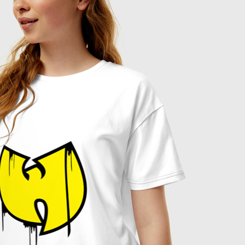 Женская футболка хлопок Oversize Wu-Tang - Shaolin, цвет белый - фото 3