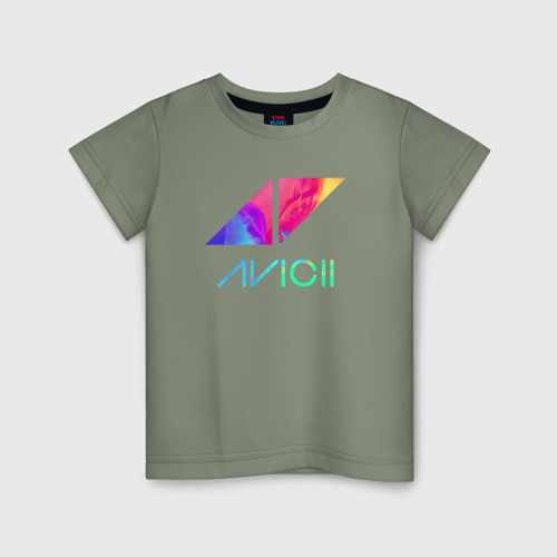Детская футболка хлопок Avicii Rainbow, цвет авокадо