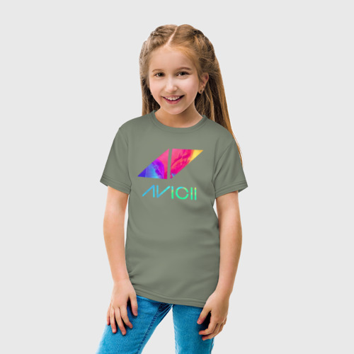Детская футболка хлопок Avicii Rainbow, цвет авокадо - фото 5