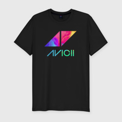 Мужская футболка хлопок Slim Avicii Rainbow