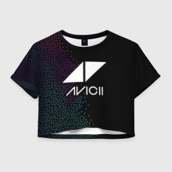 Женская футболка Crop-top 3D Avicii Rainbow style