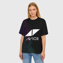 Женская футболка oversize 3D Avicii Rainbow style - фото 2